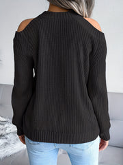 Solid Crew Neck Knit Sweater – Classic Loose Fit