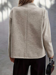 Elegant Double-Breasted Blazer – Long Sleeve Solid Color