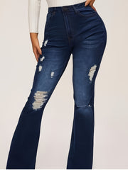 Sexy Flare Jeans – Comfortable High-Waist Ripped Flare