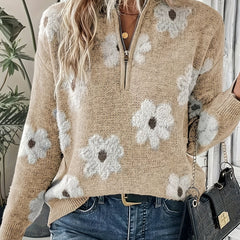 Solid Crew Neck Knit Sweater – Classic Loose Fit