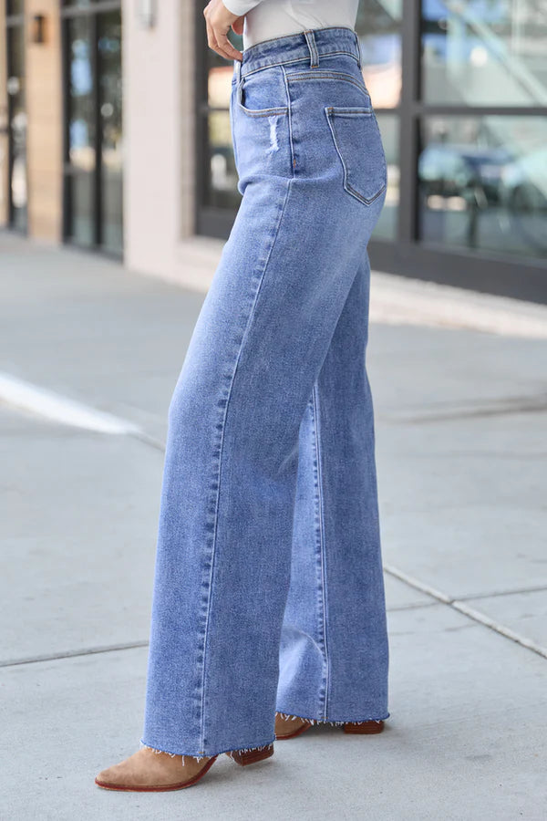 Medium Wash Straight Leg Jeans