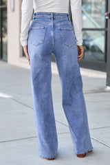 Medium Wash Straight Leg Jeans