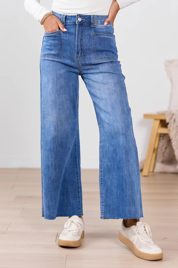 Medium Wash Wide Leg Jeans
